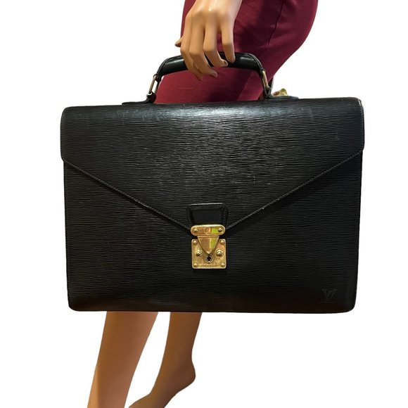 Authentic Louis Vuitton Brief Case Serviette Couseiller Epi Used LV Handbag Vint - Picture 12 of 13